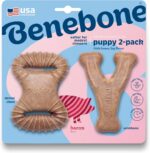 Benebone Puppy 2-Pack Dental Chew/Wishbone Dog Chew Toys, Made in USA, Real Baco... - Image 2