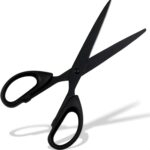 Black All-Purpose Office Scissors – Sharp Stainless Steel Blade Shears with Stra... - Image 2