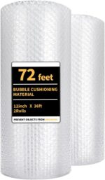Bubble Cushioning Wrap 2 Pack 12 Inch x 72 ft Bubble Wrap for Packing，Moving Box... - Image 2