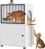 Cat Feeding Station, Dog Proof Cat Feeding Station with Scratching Post, Elevate... - Image 2
