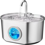 Cat Water Fountain Stainless Steel: 74oz/2.2L Cat Fountain for Drinking | Pet Wa... - Image 2
