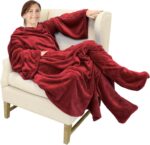 Catalonia Wearable Blanket with Sleeves and Foot Pocket for Adults | Warm Fleece... - Image 2