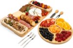 Charcuterie Boards Gift Set - Large Bamboo Cheese Board with Serving Tray, Knive... - Image 2