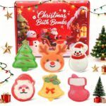 Christmas Bath Bombs for Kids, 6 Festive Shapes, Stocking Stuffer Gift Set | 6 L... - Image 2