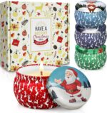 Christmas Candle Gift Set for Women, 4 Pack Long Lasting Soy Wax Candles with La... - Image 2