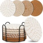 Coasters for Drinks, Coasters Set of 4 - Color, 8 Pack Coaster Set, Boho Coaster... - Image 2