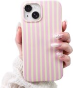Compatible with iPhone 13/14 Case,Cute Aesthetic Striped Pattern Cover for Women... - Image 2