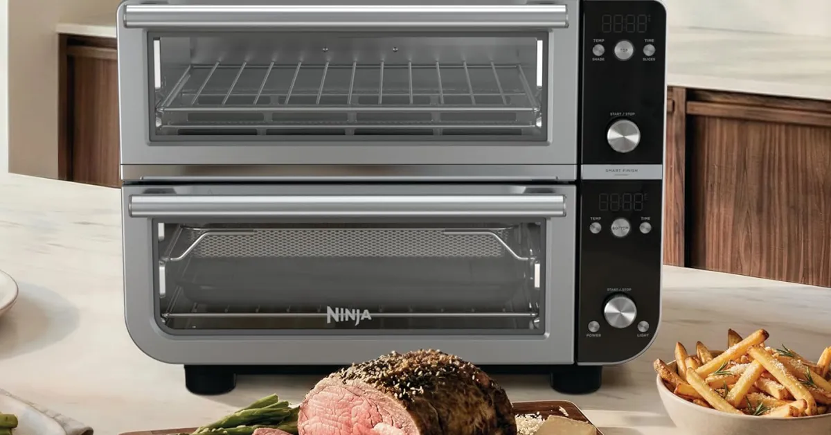 Cook two meals to finish simultaneously with Ninja's Double Oven Pro 12-in-1 smart XL countertop oven at $280 ($100 off)