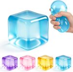 Cube Squishy Stress Relief Toy: Transparent Sensory Fidget Toys for Anxiety Reli... - Image 2