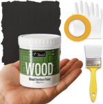 DWIL Matte Finish Furniture Paint - 5 Oz Black Paint for Wood Cabinets, Doors, T... - Image 2