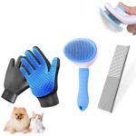 Dog & Cat Brush,Pet Grooming Kit 4PCS- Dog Brush for Shedding| A Pair Pet Hair R... - Image 2