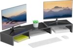 Dual Monitor Stand for Desk, Metal Computer Stand, Desk Shelf Riser,Desktop Orga... - Image 2