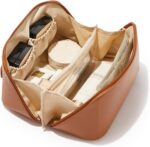 EACHY Travel Makeup Bag, Large Capacity Cosmetic Bag for Women, Waterproof PU Le... - Image 2