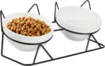 Elevated Tilted Cat Bowls for Indoor Cats，Raised Ceramic Cat Bowl Elevated 15°,P... - Image 2