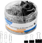 FUDAO FAMILY Paper Clips & Binder Clips, 340 PCS Assorted Sizes, Silver & Black,... - Image 2