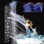 FUZ Contemporary Shower Panel Tower System Stainless Steel 6-Function Faucet LED... - Image 2