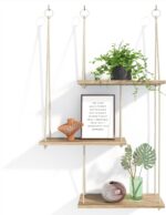 Fixwal Hanging Plant Shelves for Wall, 3 Tier Boho Wall Decor Plant Rack Floatin... - Image 2