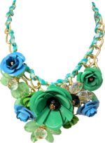 Flower Bib Statement Necklace Chunky Flower Statement Necklace Drama Bib Collar ... - Image 2