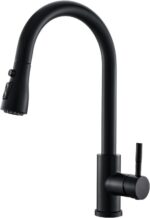 GIMILI Black Kitchen Faucet with Pull Down Sprayer Single Hole Kitchen Sink Fauc... - Image 2