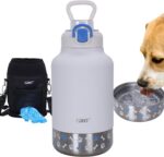 GiNT 37oz Insulated Stainless Steel Dog & Human Water Bottle, All-in-1 Travel Di... - Image 2