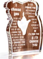 Gifts for Him Her Boyfriend Girlfriend, I Choose You Acrylic Sign Desk Decor, Bi... - Image 2