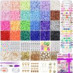 Gionlion 6000 Clay Beads Bracelet Making Kit, 24 Colors Flat Preppy Beads for Fr... - Image 2