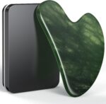 Gua Sha Facial Tools, Natural Jade Stone Guasha Tool for Face Acupuncture Therap... - Image 2
