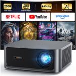 HAPPRUN 2000 ANSI Lumens Outdoor Projector with Built-in Streaming Apps | 4K Dec... - Image 2