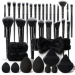 HGHDBT 36Pcs Black Makeup Brushes Set Professional Makeup Kit Multi-functional M... - Image 2