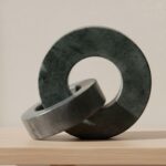 Home Decor and Bathroom Decor Marble Double Ring - Modern Shelf Sculpture and Of... - Image 2