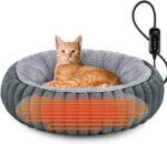 INVENHO Heated Cat Beds for Indoor Cats and Small Dogs, 20" Cozy Donut Heated Pe... - Image 2