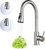 Kitchen Faucet with Pull Down Sprayer, High Arc Brushed Nickel Single Handle Kit... - Image 2