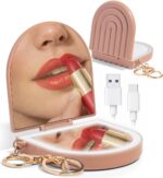 Kitsch Compact Mirror Keychain – Travel Makeup Mirror with Lights, Small Lighted... - Image 2