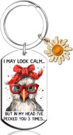 Klpoyu Funny Chicken Keychain Gifts for Women Men Funny White Elephant Gifts for... - Image 2