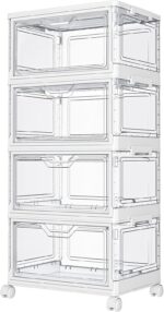 Kmiectse Clear Storage Bins with Lids - 4 Tier Plastic Bins with Wheels, Stackab... - Image 2