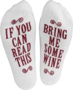 Lavley If You Can Read This Bring Me Wine Socks Funny Gift for Women | Premium C... - Image 2