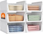 Lifewit 6 Pack Stackable Closet Organizers and Storage Basket for Clothes, Plast... - Image 2