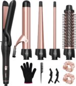 Lopeie 5 in 1 Curling Iron with Thermal Brush and 4 Interchangeable Ceramic Barr... - Image 2