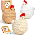 MAGIMUSE Crochet Kit for Beginners, 3 Pcs Chicken Crochet Craft Kit | Step-by-St... - Image 2