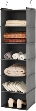 MAX Houser 6 Tier Shelf Hanging Closet Organizer, Closet Hanging Shelf with 2 St... - Image 2