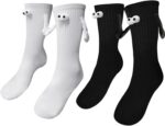 Magnetic Hand Holding Socks - Funny & Crazy Silly Socks for Kids & Adults - Whit... - Image 2