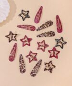 Metal Snap Hair Clips,8 Pairs Hair Barrettes for Women - Star & Water Drop Hair ... - Image 2