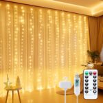 Minetom Curtain Lights, 300 LED Dimmable Fairy Lights Twinkle Lights with Remote... - Image 2