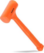 NEIKO 02847A 2 LB Dead Blow Hammer, Neon Orange | Unibody Molded | Checkered Gri... - Image 2