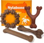 Nylabone Strong Chew Dog Toy 4-Pack Made with Real Bacon, Bison, Venison, Beef, ... - Image 2