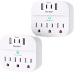 One Beat 2 Pack Multi Plug Outlet Splitter with USB,Surge Protector Outlet Exten... - Image 2
