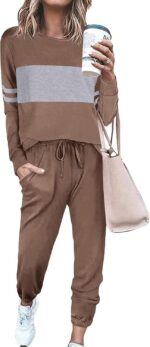 PRETTYGARDEN Womens 2 Piece Sets 2026 Long Sleeve Tops High Waisted Sweatpants L... - Image 2