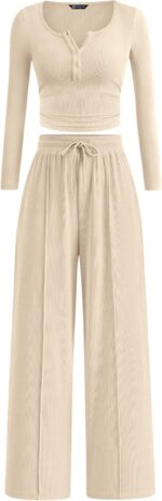 PRETTYGARDEN Women's 2026 Fall Trendy 2 Piece Outfits Lounge Sets Long Sleeve To... - Image 2