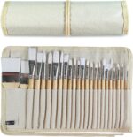 Paint Brushes Set of 24 Pieces Wooden Handles Brushes with Canvas Brush Case, Pr... - Image 2
