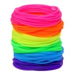 Penta Angel Silicone Jelly Hair Tie Bracelet 30Pcs Adult Size Retro Solid Neon 8... - Image 2